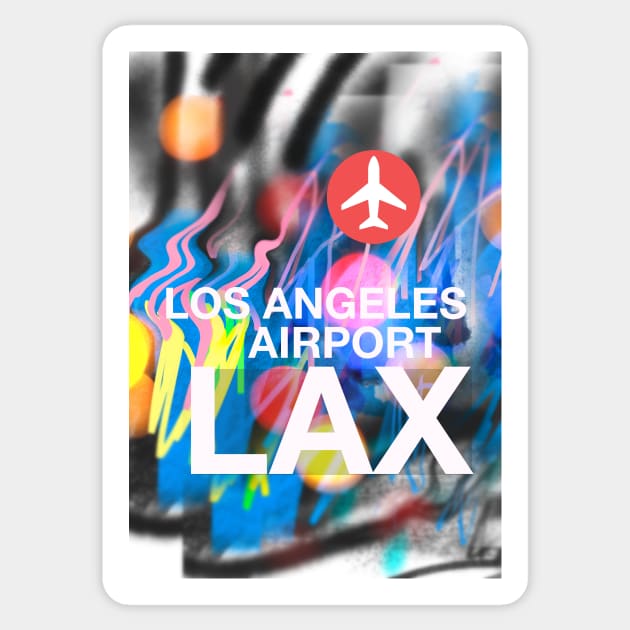Airport code LAX Los Angeles Graffiti Sticker by Woohoo